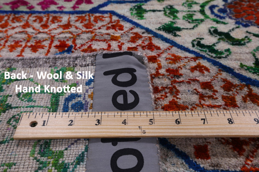 Wool & Silk Mamluk Hand Knotted Rug 8' 2" X 10' 2" - Q13730