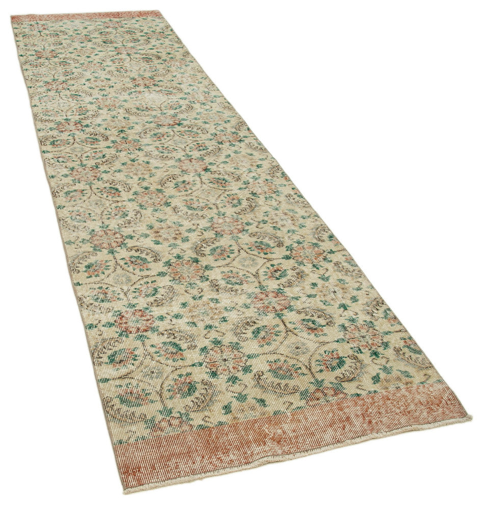 Rug N Carpet - Handmade Anatolian 3' 0" x 10' 5" Contemporary Kitchen Runner Rug