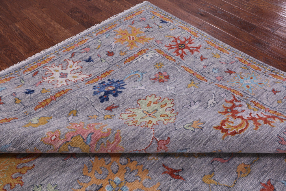 9' 3" X 12' 2" Hand Knotted Turkish Oushak Wool Rug - Q13391
