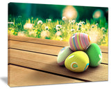 "Yellow Green Easter Eggs" Landscape Canvas Photo Print, 40"x30"