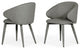 Set of Two Gray Fabric Wrapped Dining Chairs
