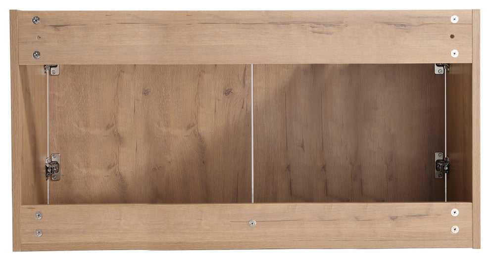 Bath Vanity Set, Imitative Oak, Resin Vanity Top, White, White Basin