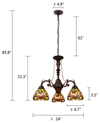 Anisoptera Purity 3-Light Mini Chandelier 24" Wide