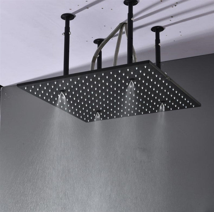 Fontana 20" Rainfall Shower System, Handheld Shower & 6 Body Jetted, Matte Black