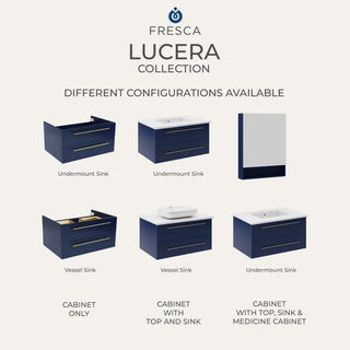 Fresca Lucera 48" Espresso Wall Hung Vessel Sink Modern Bathroom Cabinet