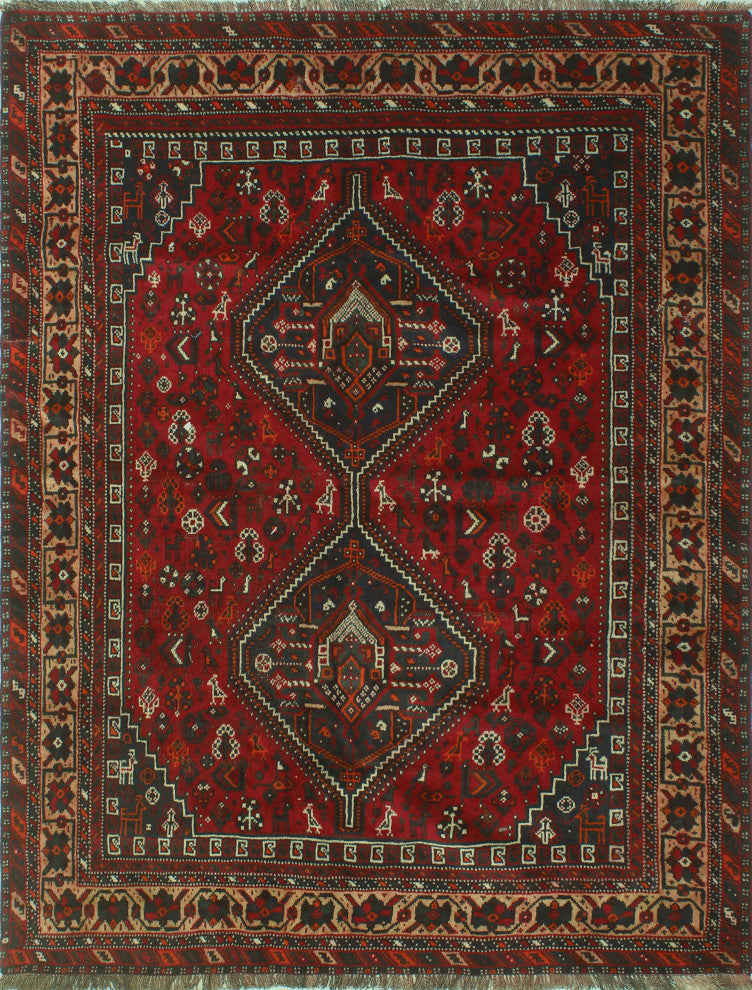 Fine Vintage Distressed Loy Red Rug