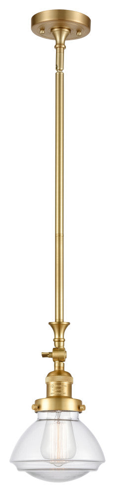 Olean 1 Light Mini Pendant, Satin Gold, Clear