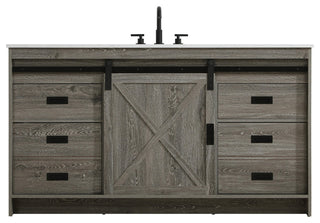 Home Living 60" Single Bathroom Vanity, Rustic Grey
