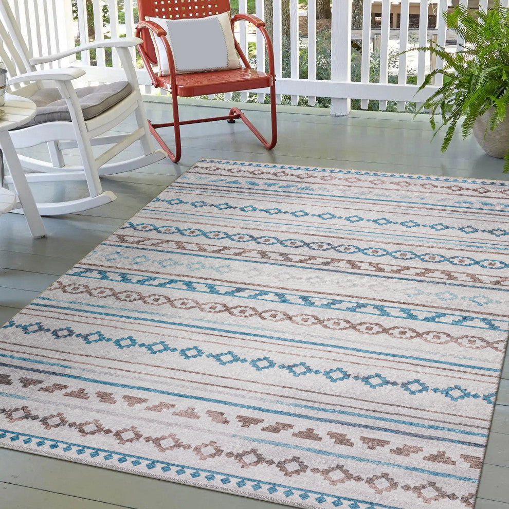 Indoor/Outdoor Sedona SN10 Tin Machine Washable 5' x 7'6" Rug