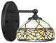 Capri 1-Light Wall Sconce, Matte Black/Royal Merlot Art