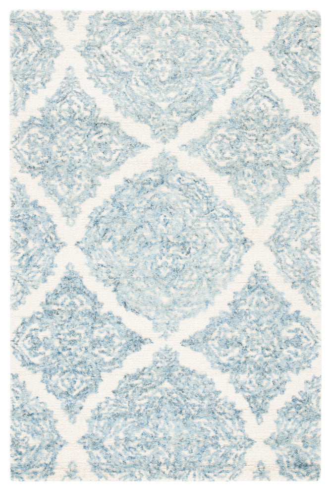 Safavieh Couture Abstract Collection, ABT346 Rug, Ivory/Blue, 4'x6'