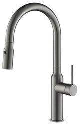 KIBI Hilo Single Handle Pull Down Kitchen Faucet, Titanium, W/O Soap Dispenser