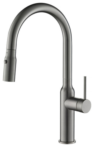 KIBI Hilo Single Handle Pull Down Kitchen Faucet, Titanium, W/O Soap Dispenser