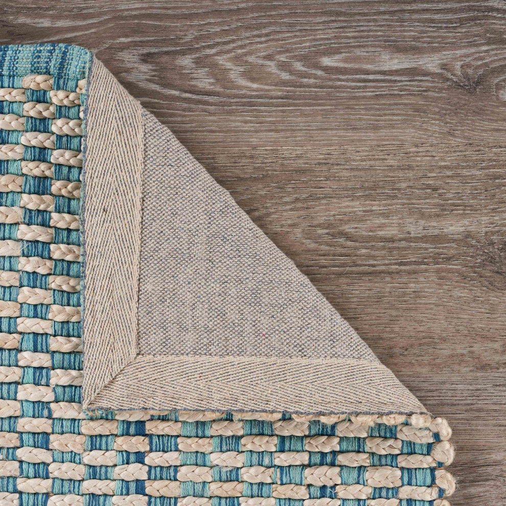 8" x 10" Blue and Beige Toned Area Rug