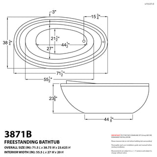 Leni 5.9 ft. Jetted Whirlpool Tub With Reversible Drain, White