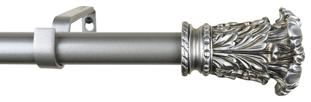 1" Diameter Chilton Curtain Rod, 84"-120", Pewter