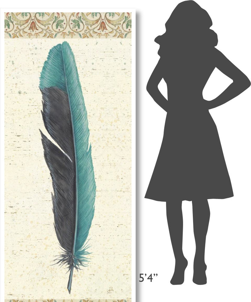 "Feather Tales V" Digital Paper Print by Daphne Brissonnet, 32"x77"