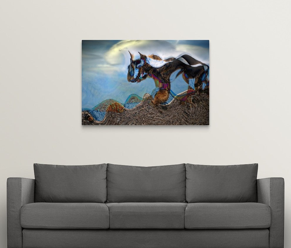 "Beasts of the Mountains" Wrapped Canvas Art Print, 48"x32"x1.5"