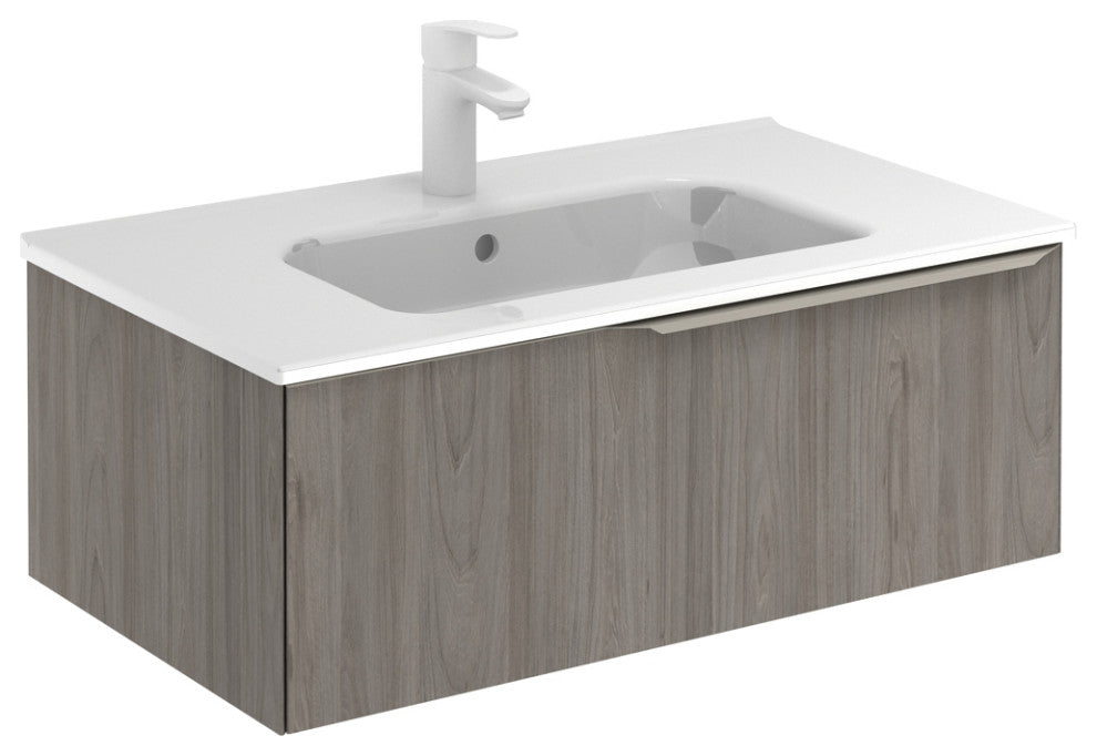 UNIT 32" MIO 1DR Grey Elm/ Sand Handle With Ceramic Top