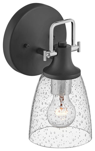 Hinkley Easton 6" Single Light Bath Vanity Fixture, Black + Chrome