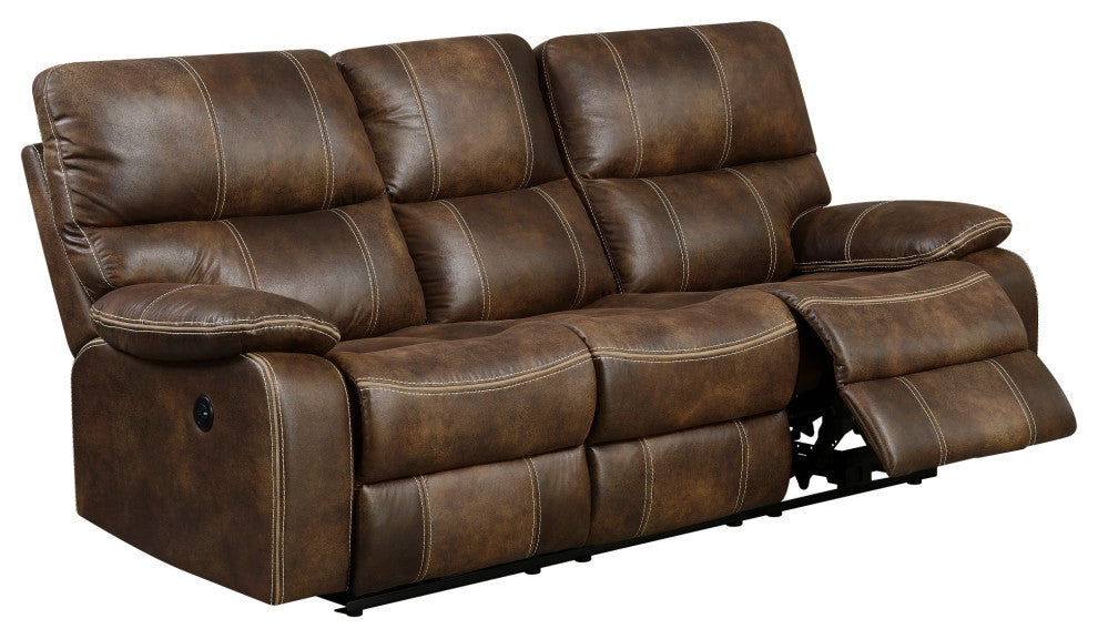 Kimberly Reclining Sofa, Chocolate Brown