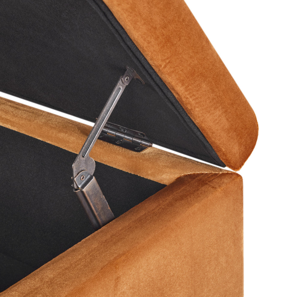 GDF Studio Santa Rosa Tufted Storage Ottoman Bench, Apricot