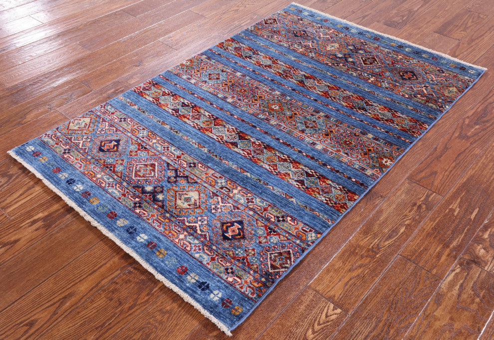 3' 3" X 5' 1" Tribal Khorjin Handmade Wool Rug Q8187