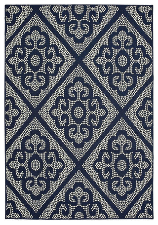 Marina 3804B, Navy/Ivory, 5'3"x7'6"
