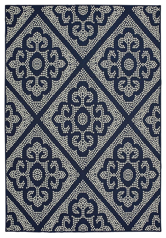 Marina 3804B, Navy/Ivory, 5'3"x7'6"
