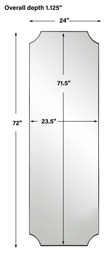 Uttermost 09893 Lennox Nickel Tall Mirror