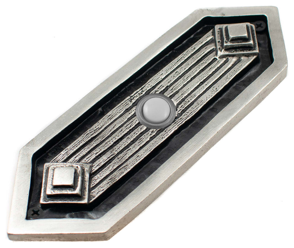 Petwer Doorbell Mission Hawk Hill Hardware, Polished Pewter