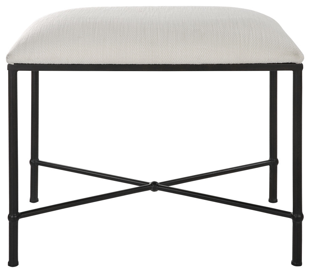 Uttermost 236-AVENHAM-BENCH-SM Avenham 24"W Black Framed Bench - Aged Black