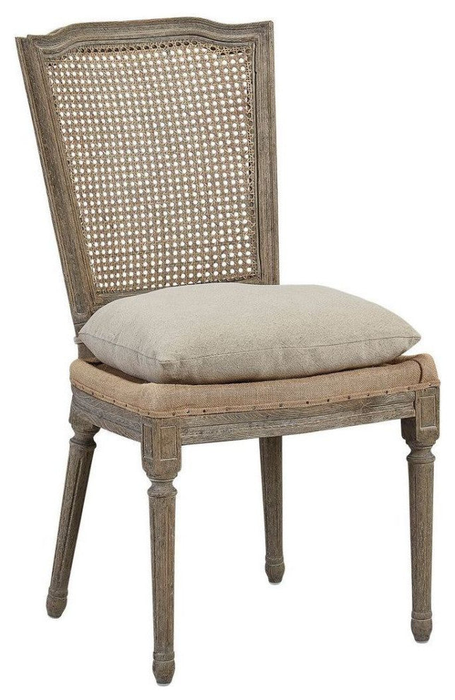 Morton Reclaimed Pine Upholstered Dining Chair, Driftwood