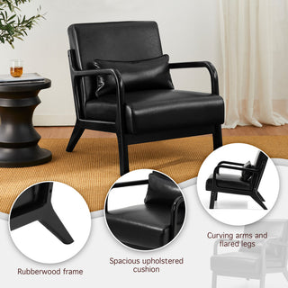 Set of 2 Modern Leatherette Accent  Armchair