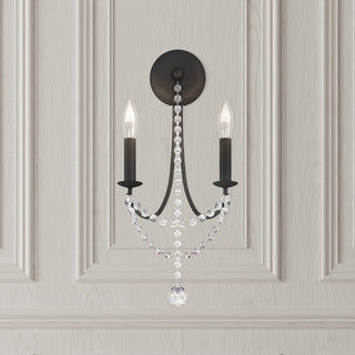 Schonbek Rj1002N-51H 2 Light Crystal Sconce, Black