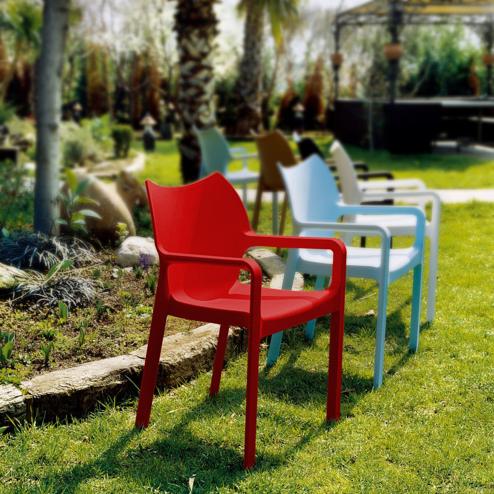 Compamia Diva Outdoor Dining Armchair, Set of 2, Red