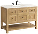 James Martin Breckenridge Bath Vanity, Light Natural Oak, 48", White Zeus, Three-Hole