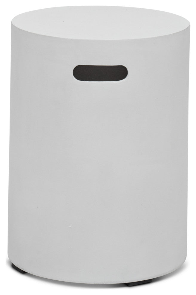 Cylinder Ivory Concrete Round Stool