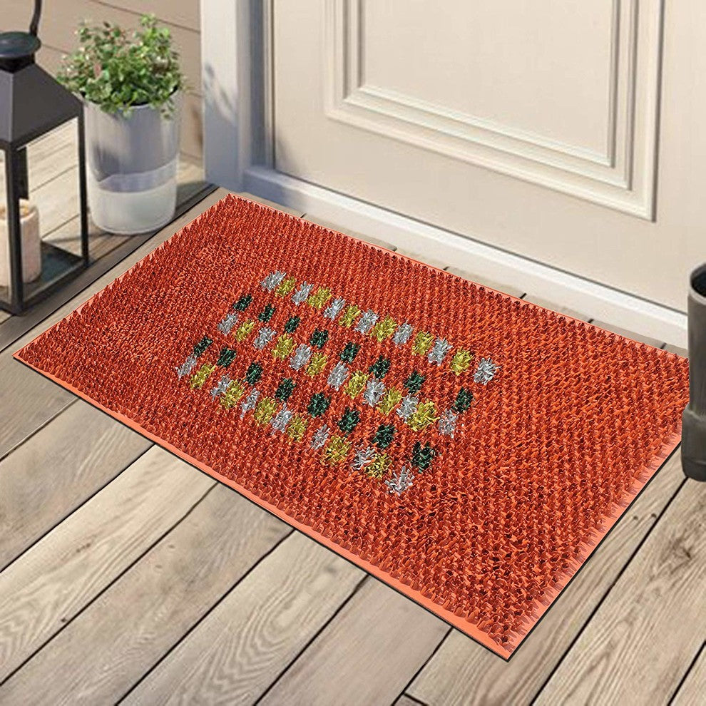 A1HC First Impression Grassdecor, Natural Rubber Doormat, 18"x30", Terracotta