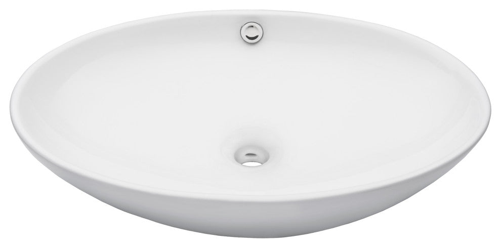 Bianco Uovo Ceramic Vessel Sink With Overflow