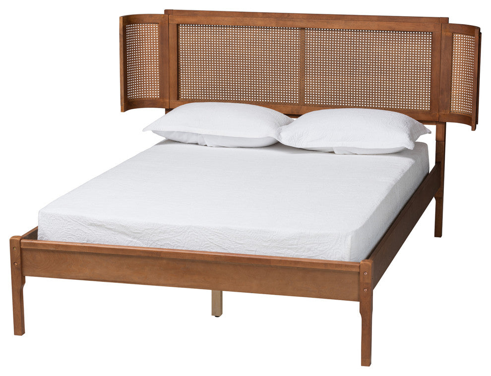 Quincy Natural Rattan Platform Bed, Queen