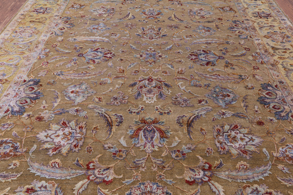 Wool and Silk Persian Hand Knotted Rug 8' 0" X 9' 9"- Q5968