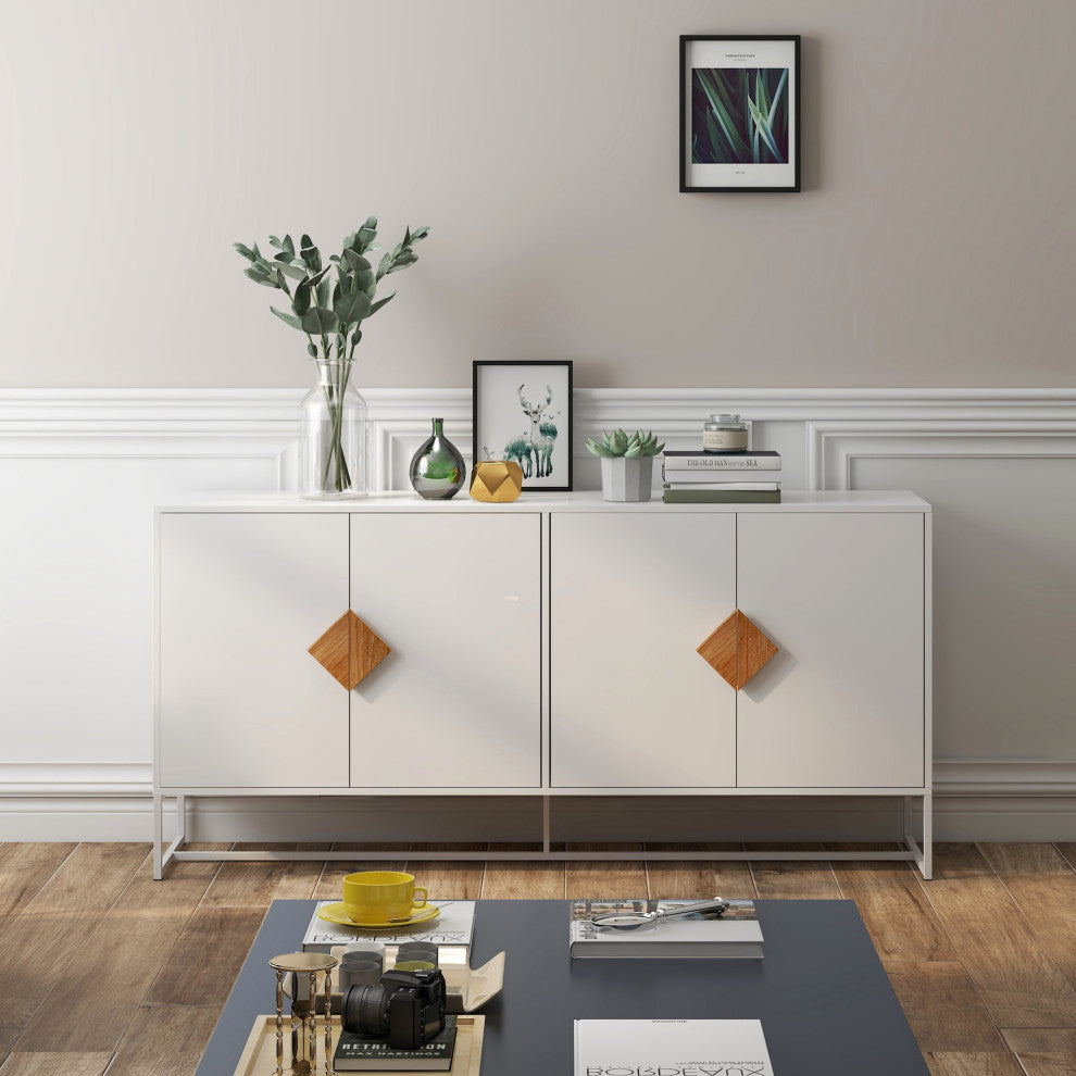TATEUS Solid wood Sideboard, White