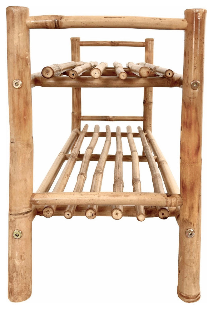 2 Shelf Bamboo Shoe Rack