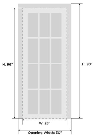 Interior Solid French Door 28x96"