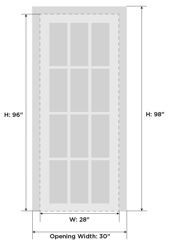 Interior Solid French Door 28x96"
