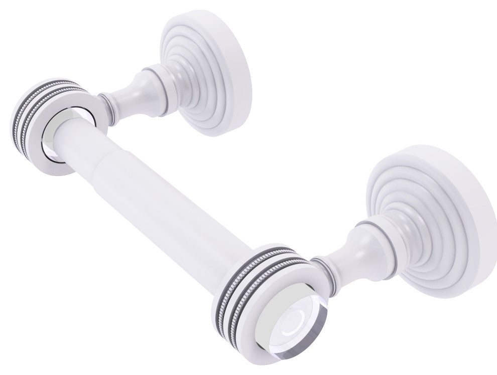 Pacific Grove 2-Post Toilet Paper Holder with Dotted Accents, Matte White