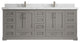 Boston 84 Double Sink Bath Vanity in Elephant Skin Gray 2" Calacatta Laza