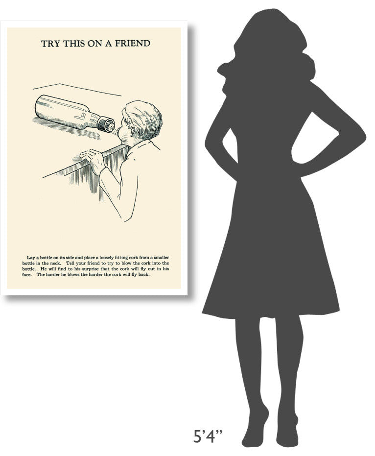 "Try This on a Friend - Corked" Digital Paper Print by Retromagic, 29"x42"