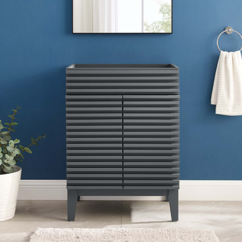 Render Bathroom Vanity Cabinet, Sink Basin Not Included, Gray